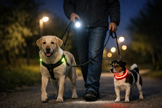 8 claves de seguridad nocturna al pasear perros