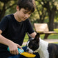 Botella portátil para mascotas con dispensador de agua y bandeja