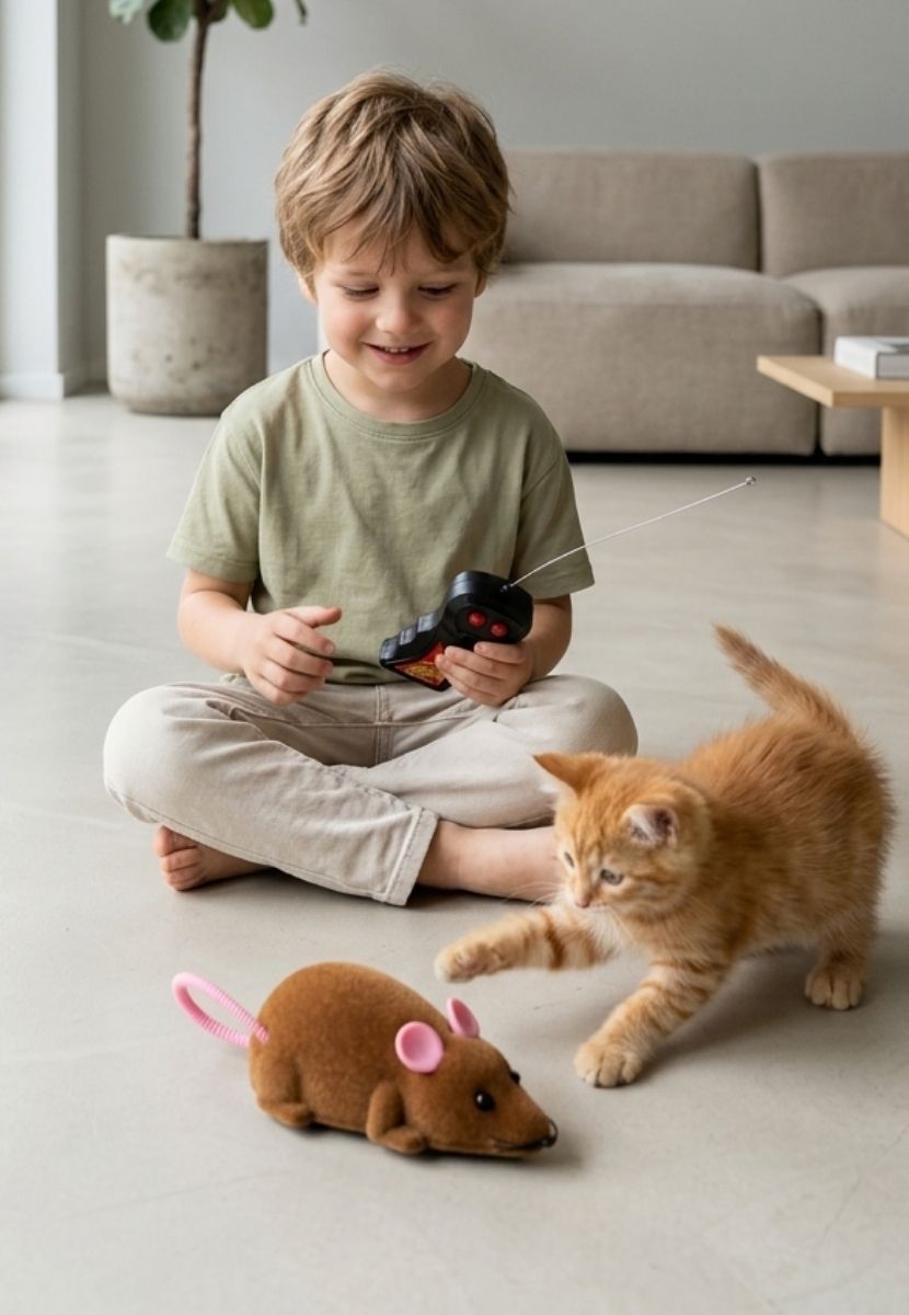 Ratón de Juguete para Gato con Control Remoto RC Interactivo