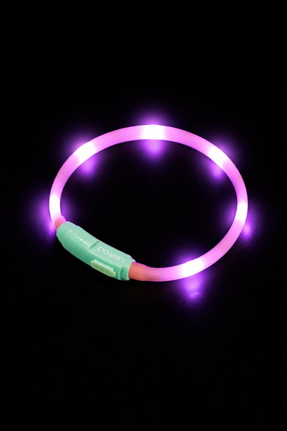 Collar LED Recargable USB para Perros Pequeños Glow Pup Luna F35 MARCA LAROO