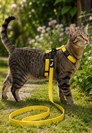 Arnés Ajustable con Correa para Gato  Seguro