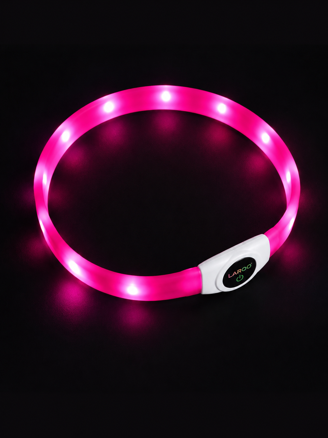 Collar grande LED Recargable para Perros Grandes con Luz Nocturna USB MARCA LAROO