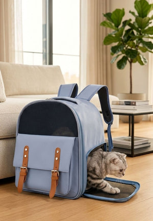 Morral Transportador para Gato y Perro Pequeño con Malla Transpirable