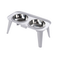 Comedero Elevado Doble para Perros y Gatos con Platos en Acero Inoxidable