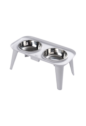 Comedero Elevado Doble para Perros y Gatos con Platos en Acero Inoxidable
