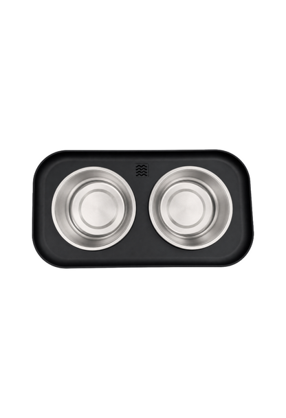 Comedero Elevado Doble para Perros y Gatos con Platos en Acero Inoxidable