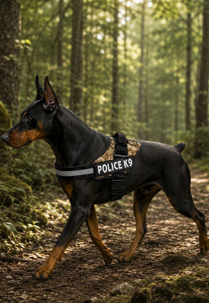 Arnés Táctico Police K9 para Perro Ajustable y Reflectivo