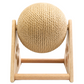 Rascador para Gatos con Bola de Sisal y Base de Madera