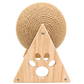 Rascador para Gatos con Bola de Sisal y Base de Madera