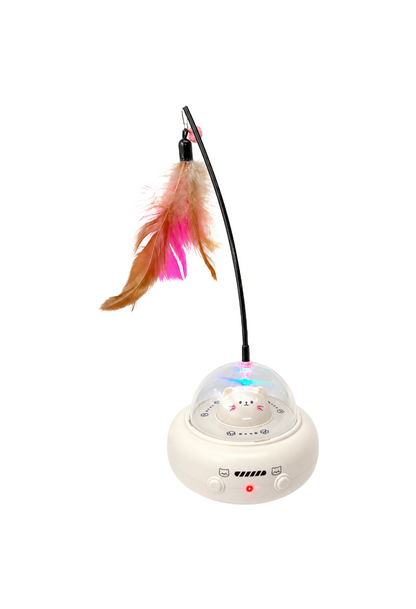 Juguete Interactivo para Gatos con Pluma y Luz