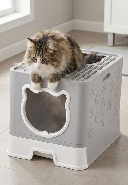Arenero Cerrado para Gatos con Bandeja Extraíble y Filtro Antiolor