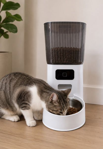 Dispensador automático de comida para mascotas