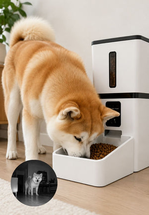Dispensador Automático de Comida para Mascotas con Cámara y Grabadora de Voz