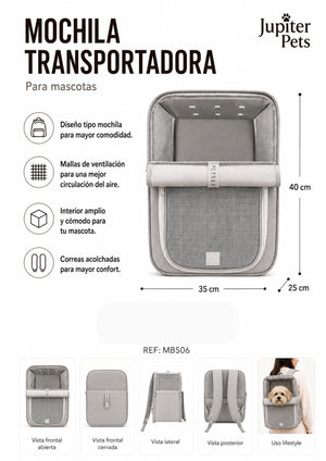 Morral Transportador para Gato y Perro Pequeño Expandible y Portátil
