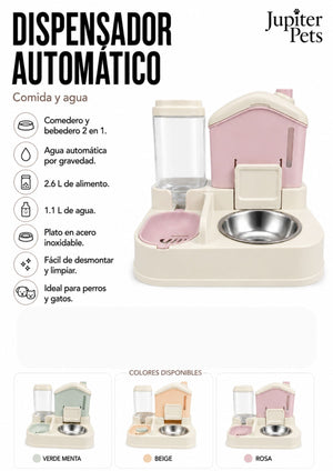 Dispensador Automático de Comida y Agua para mascotas