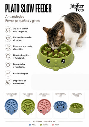 Plato Slow Feeder para Perros y Gatos | Comedero Anti ansiedad